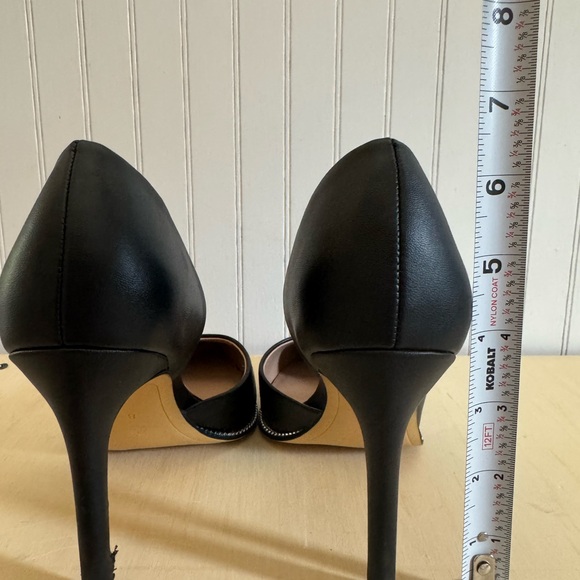 BCBGeneration Black Heels with Chain Trim - Picture 4 of 8